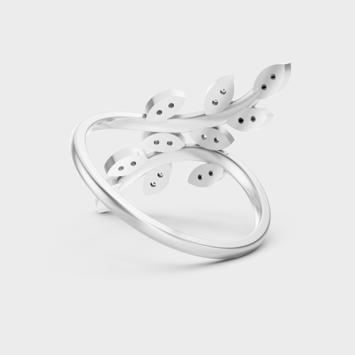 White Gold Round-Shaped Lab-Grown Diamond Ring With Hallmark Gold Quality