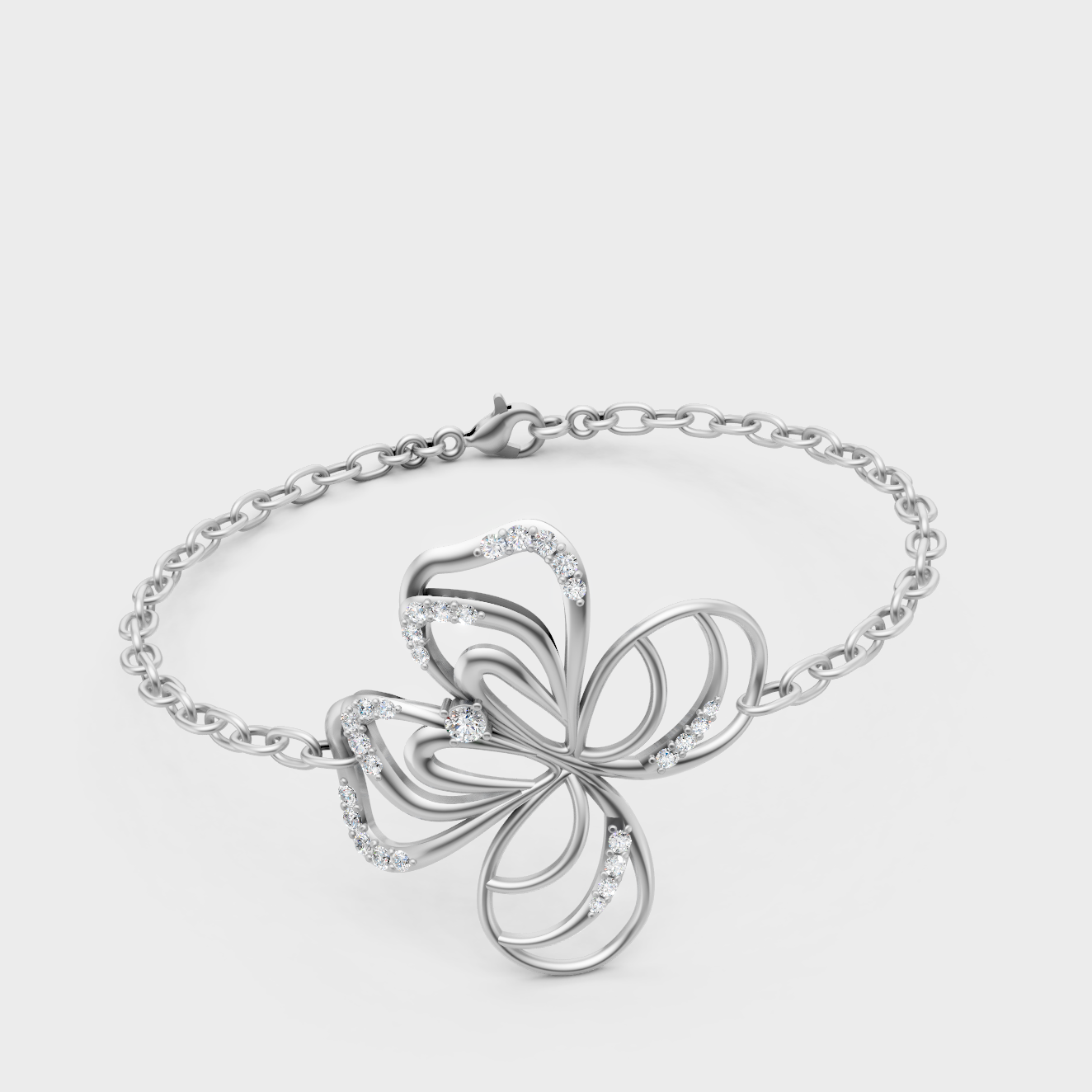 White Gold Round Diamond Bracelet 0.38 Ct Modern Luxury Jewelry