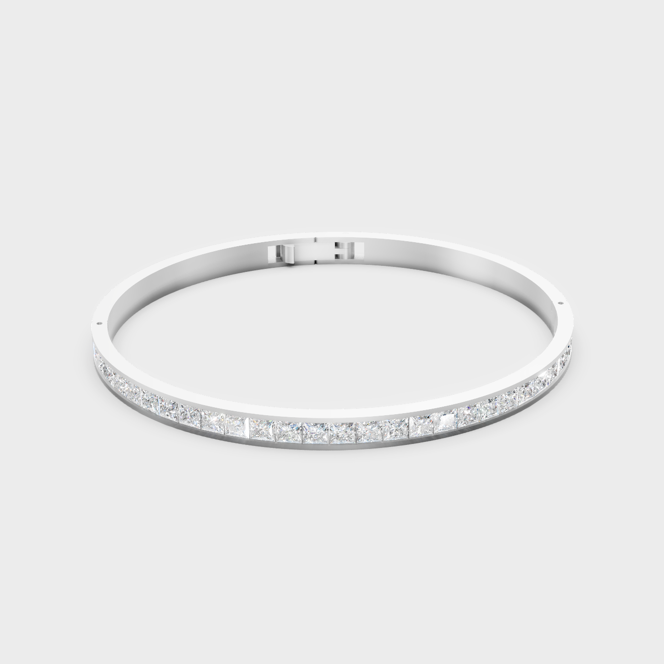 Platinum Princess Cut Diamond Oval Bracelet 3.81 Ct Ultimate Fine Jewelry