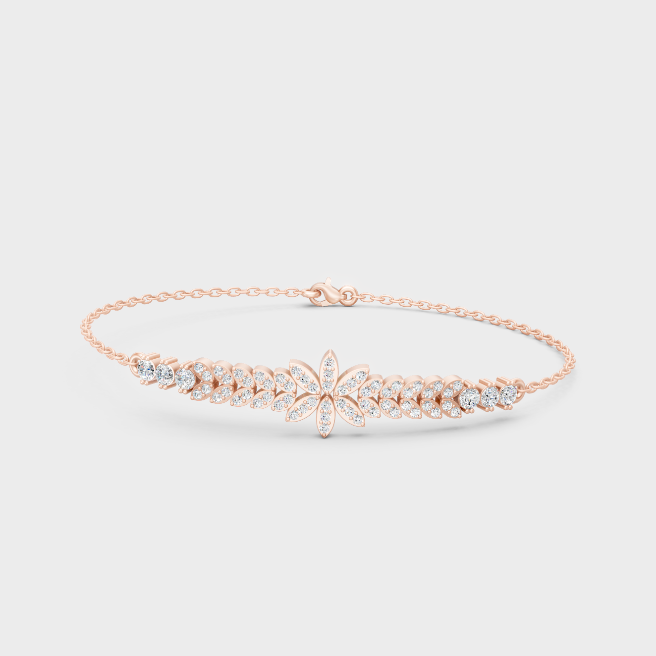 Premium Round Diamond Bracelet 0.43 Ct Lab Grown In Rose Gold Everyday Fine Jewelry