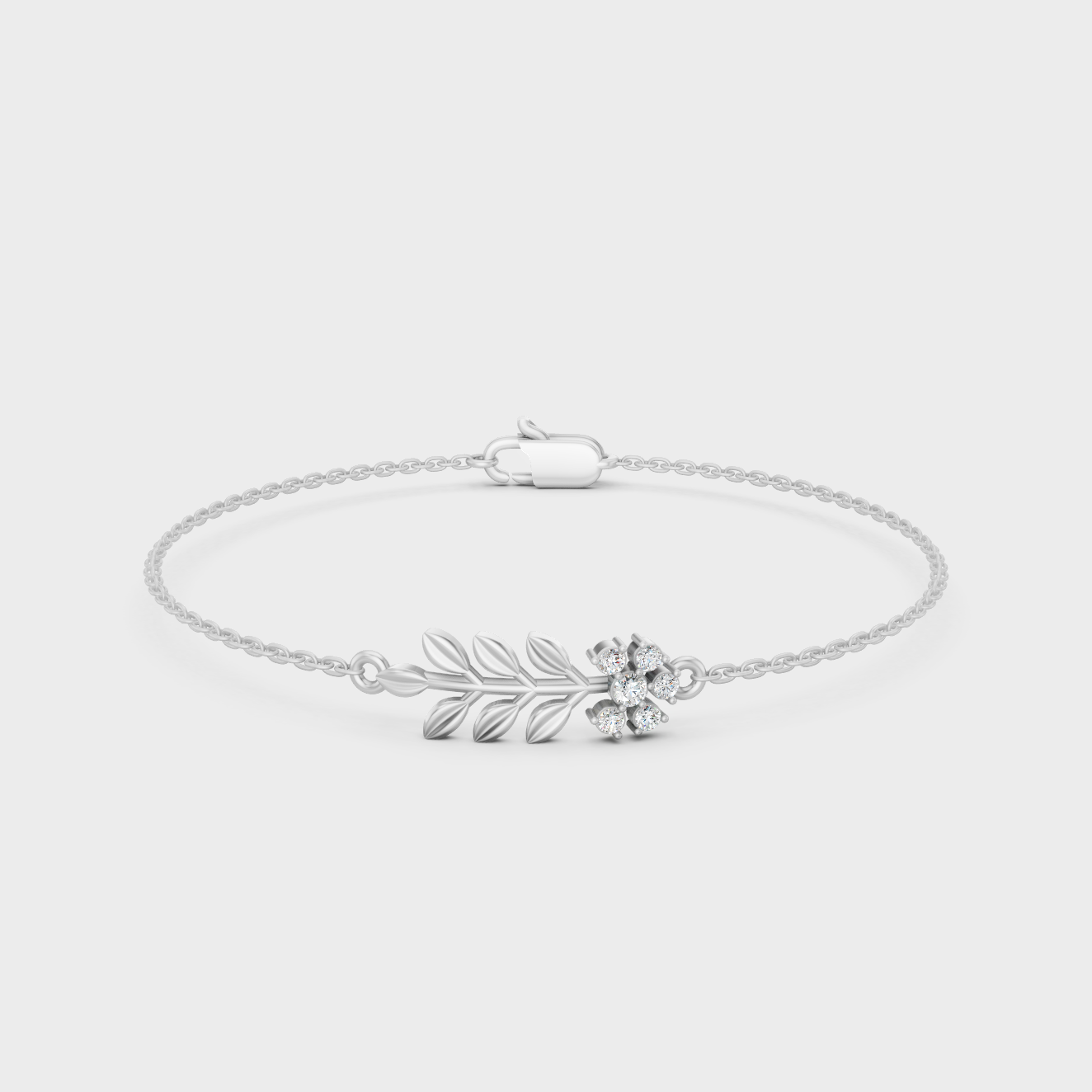White Gold Round Diamond Bracelet 0.12 Ct Modern Minimal Luxury