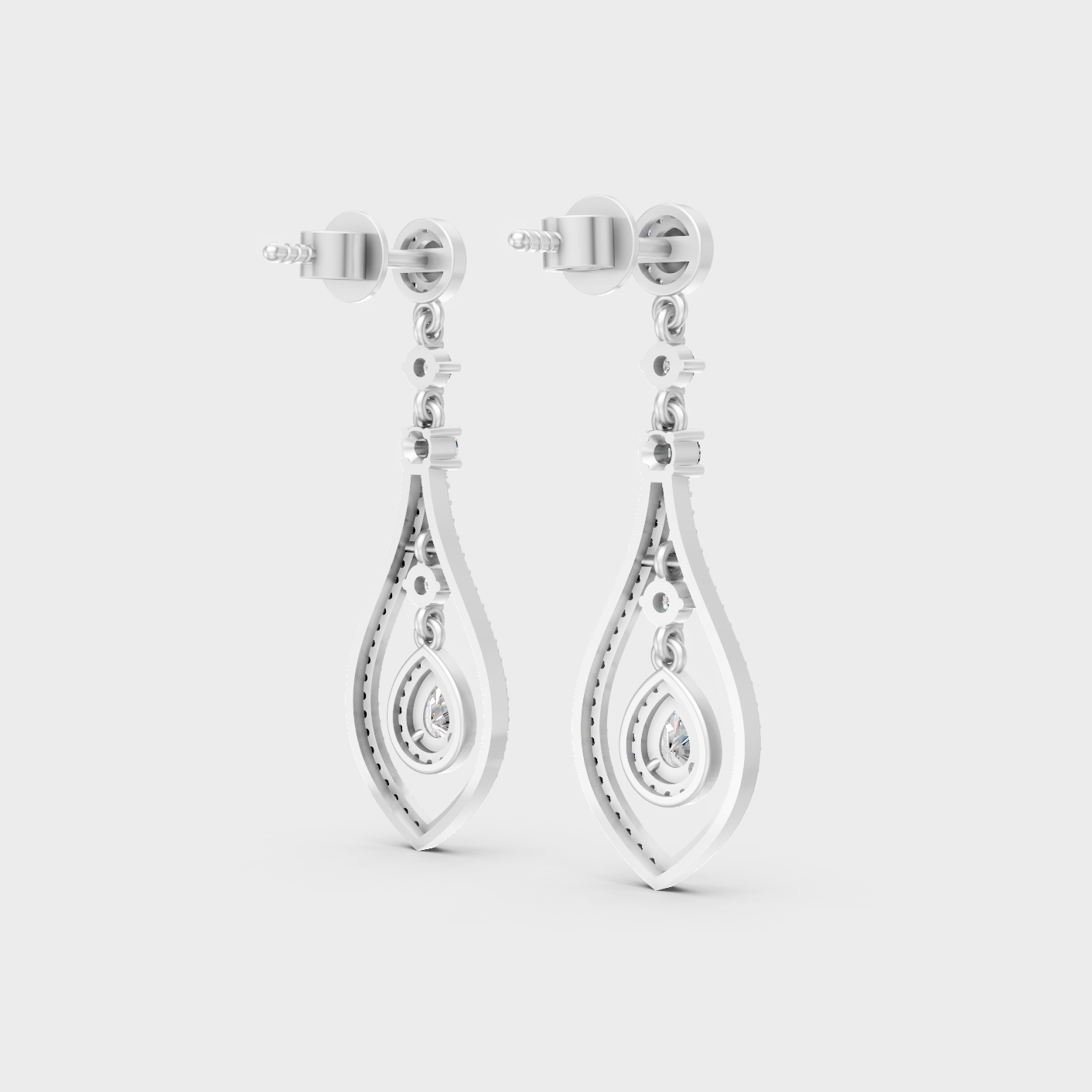Platinum Diamond Drop Dangler Earrings 1.29 Ct Ethical High End Jewelry