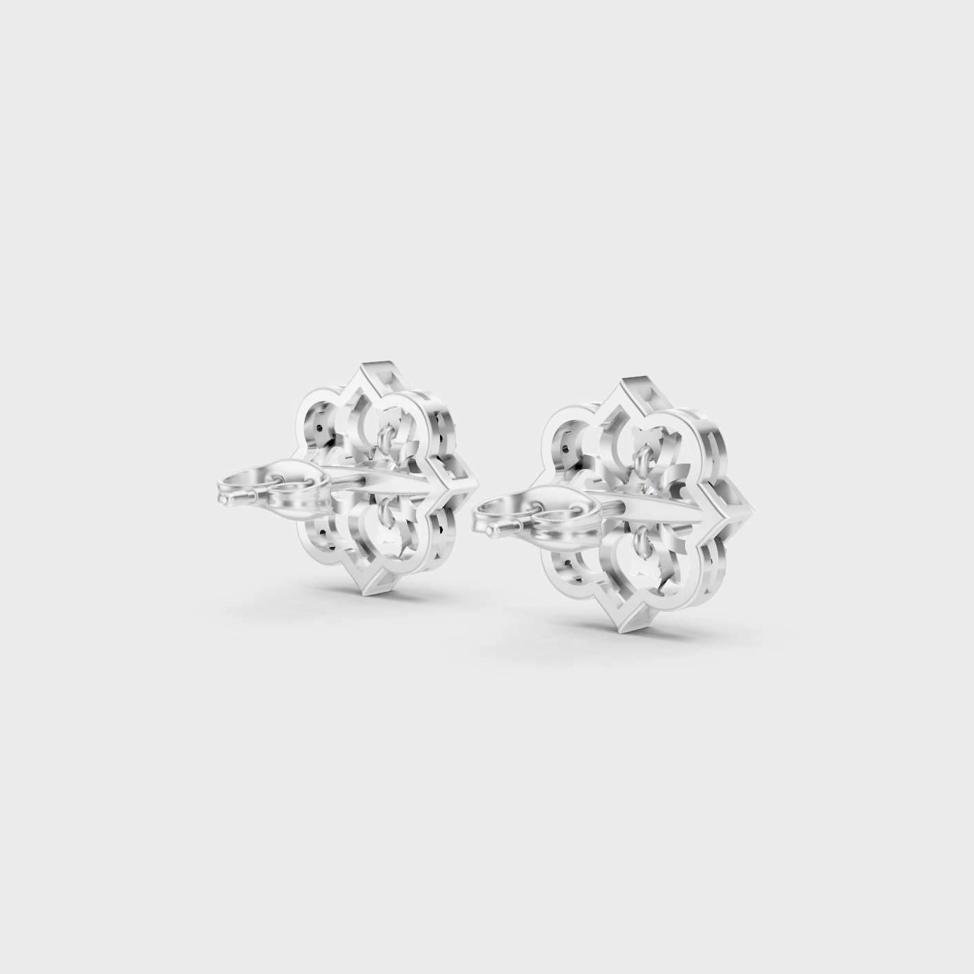 White Gold Classic Round Diamond Stud Earrings 0.58 Ct Certified Jewelry