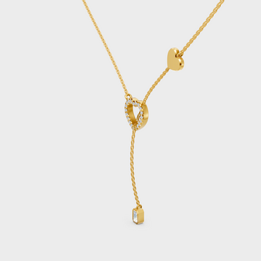 Classic Yellow Gold Minimalist Charm Featuring Emerald And Round Lab Diamonds