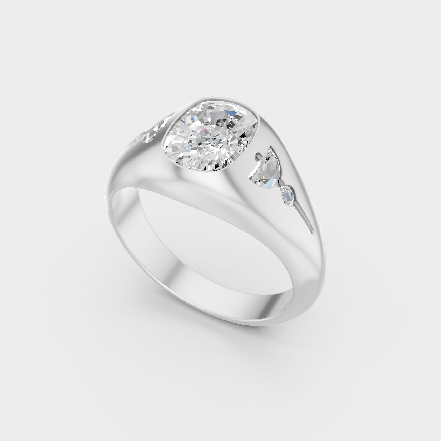 White Gold Classic Cushion Diamond Ring 1.91 Ct Fine Jewelry