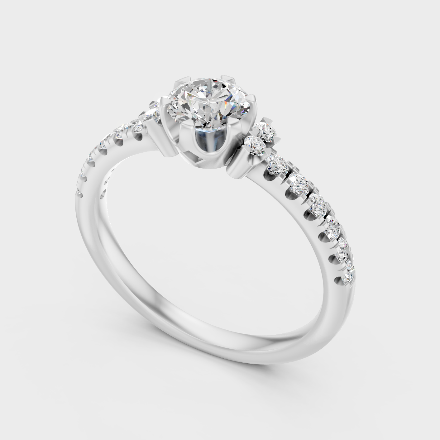 0.80 Ct Round Cut Lab-Grown Diamond Ring in