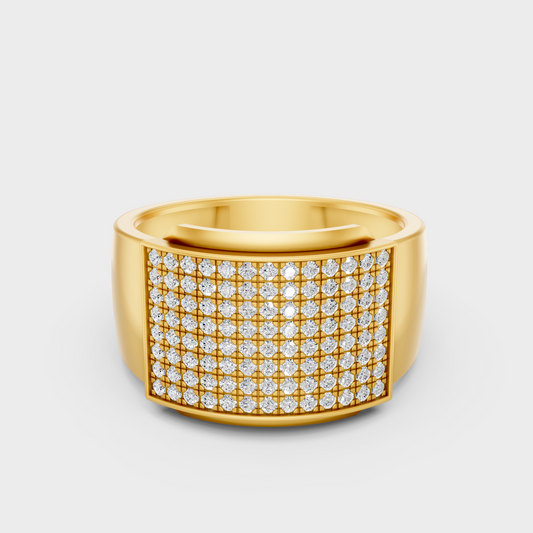 0.83 Ct Round Lab Grown Diamond Mens Band In Yellow Gold Luxury Ring