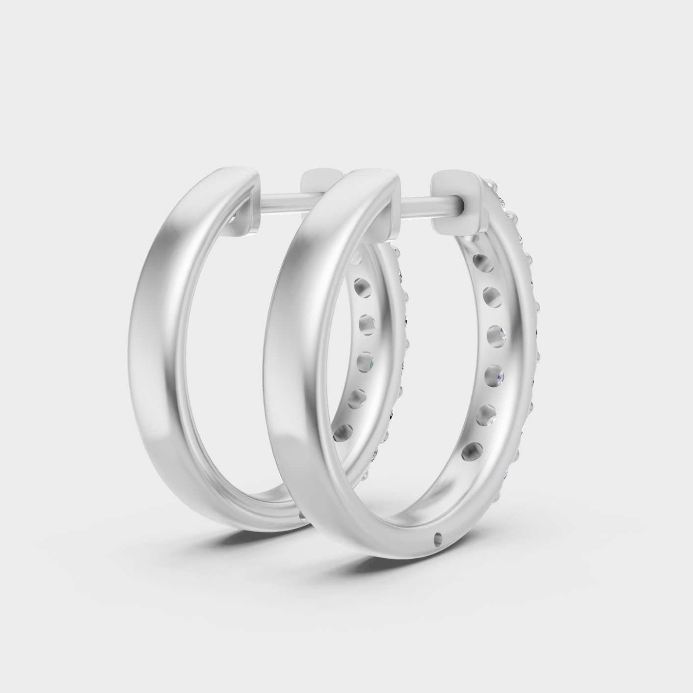 White Gold Classic Round Diamond Hoop Earrings 0.70 Ct Certified Jewelry