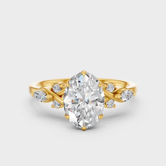 1.78 Ct Multi Shape Lab Grown Diamond Solitaire Ring In Yellow Gold Luxury Jewelry