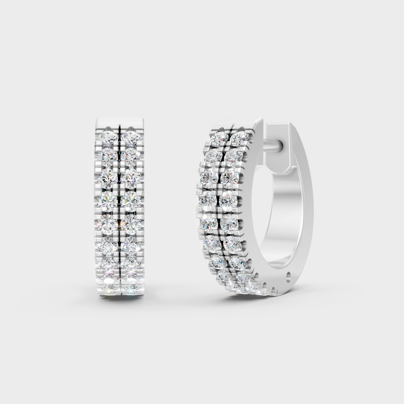 White Gold 0.36 Ct Lab Grown Round Diamond Hoop Earrings GLI Certified Fine Jewelry