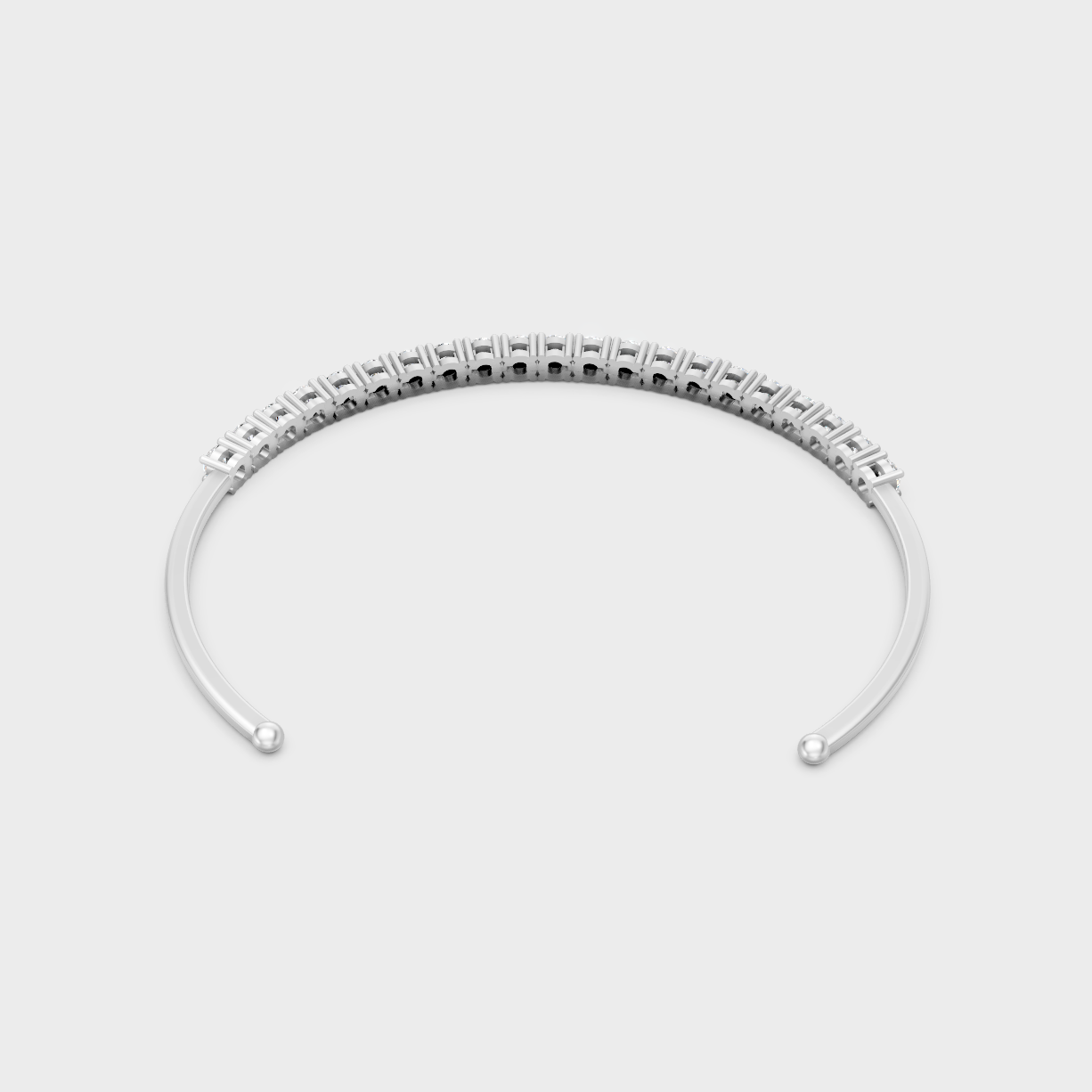 Elegant Round Cut Diamond Open Bracelet Platinum