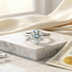 Diamond ring displayed with multiple certification documents including IGI and GLI style certificates in a luxury trust concept.