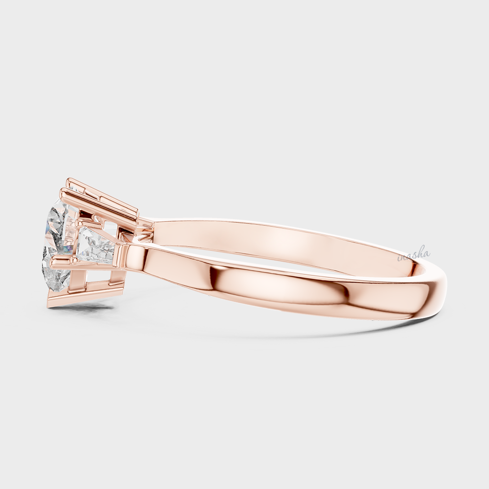 Premium Lab Grown Diamond Trio Ring in Rose Gold