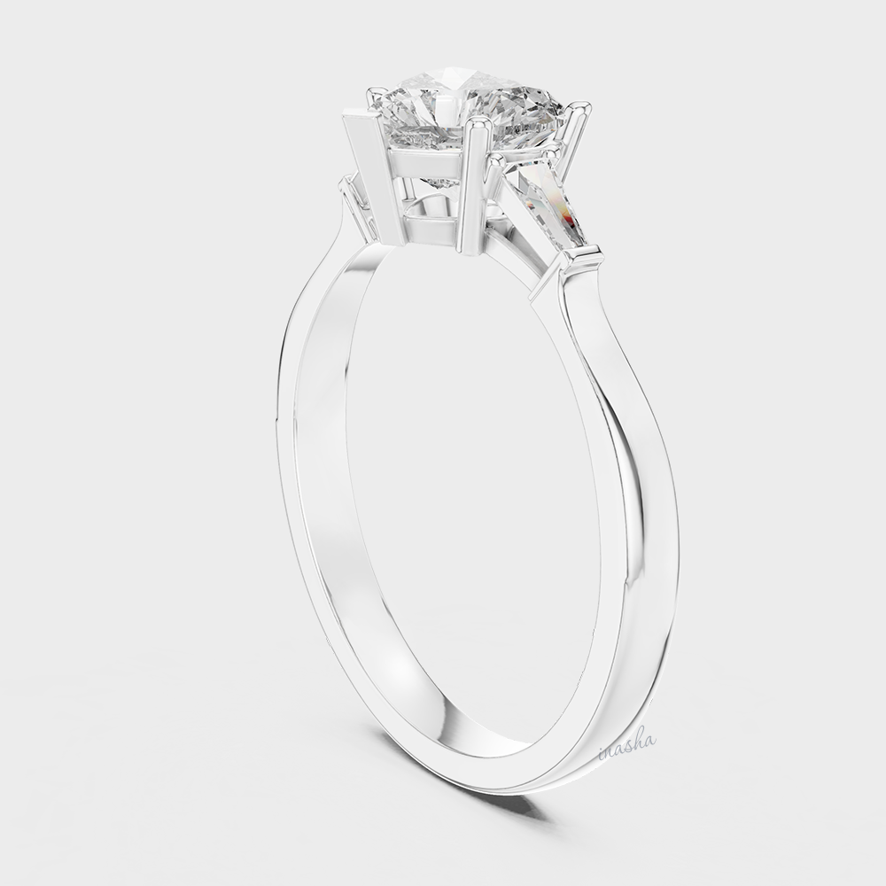 Luxury Heart Shape Lab Grown Diamond Ring in White Gold