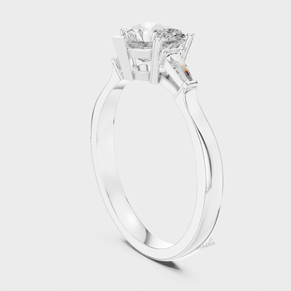Luxury Heart Shape Lab Grown Diamond Ring in White Gold
