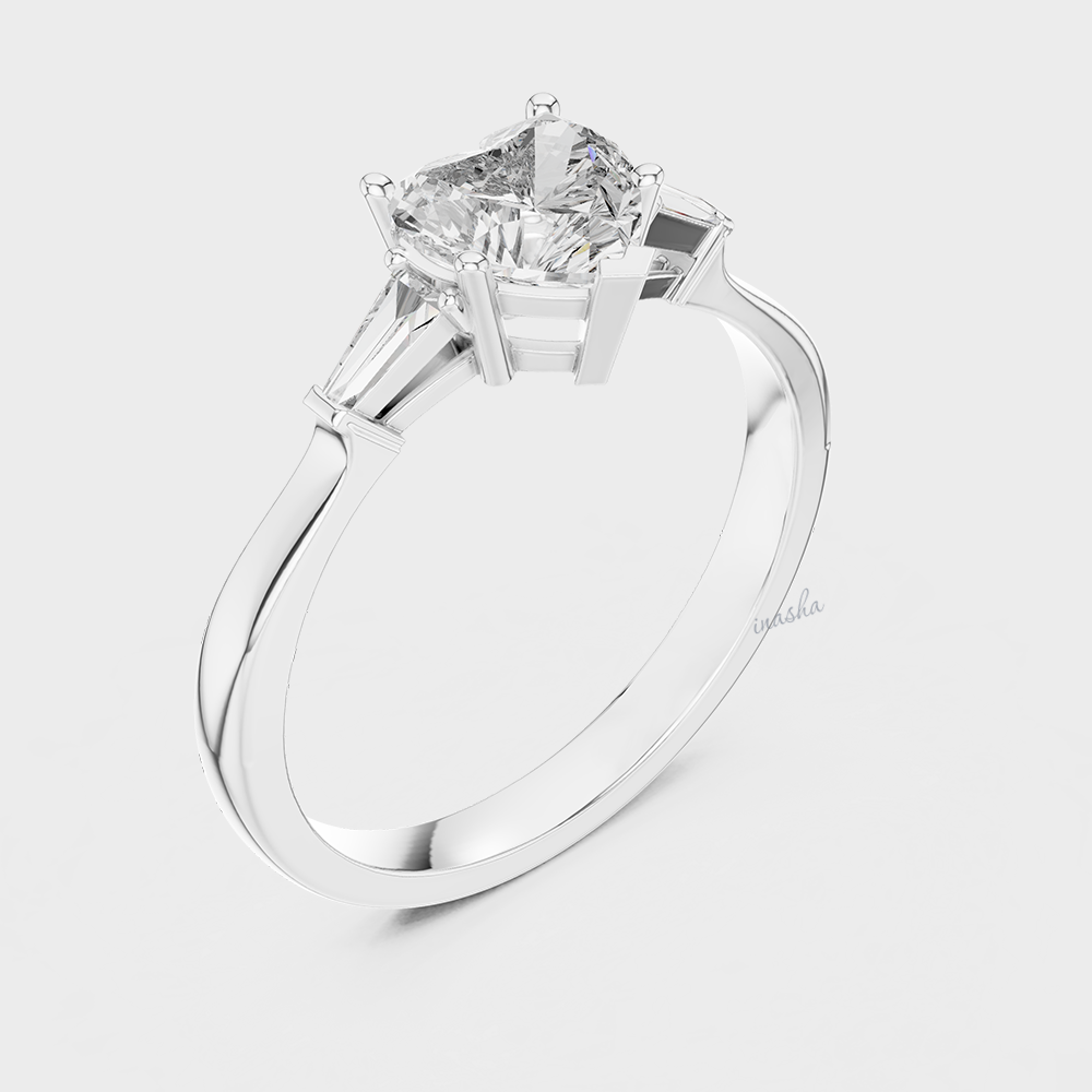 Elegant Heart Shape Lab Diamond Ring in White Gold