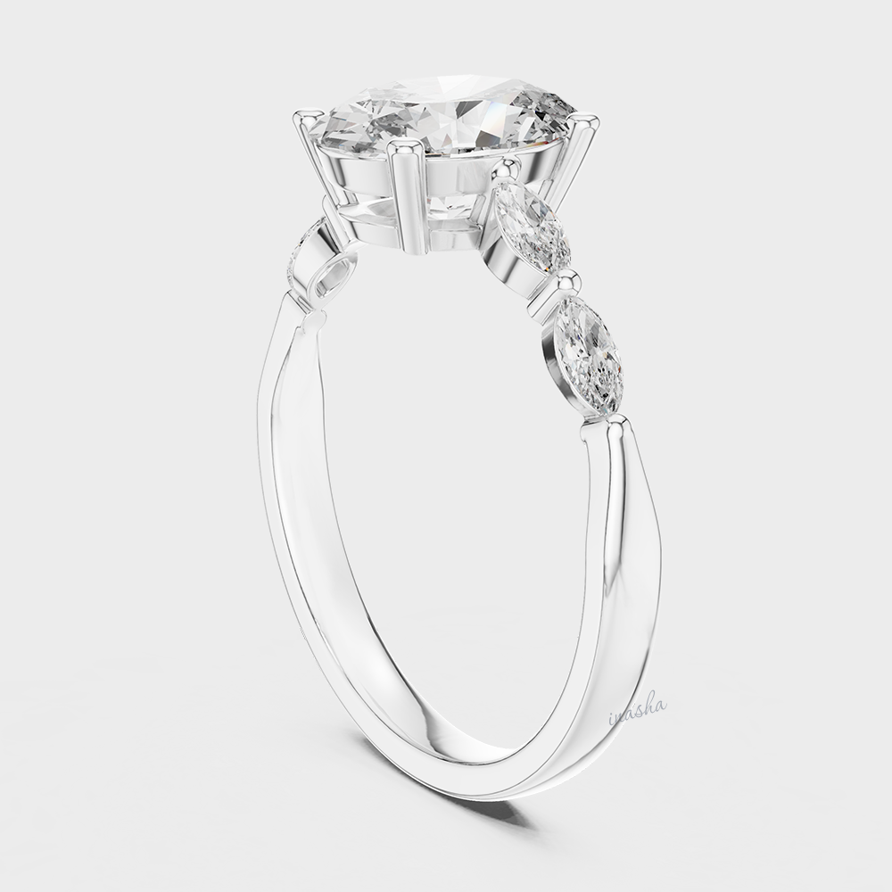 Elegant Oval Lab Grown Diamond Ring in Platinum