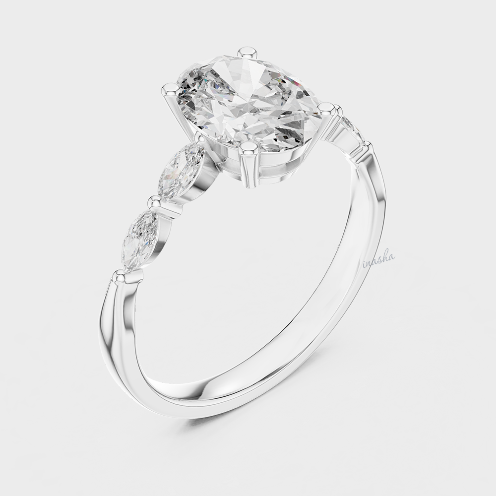 Premium Lab Grown Diamond Ring in  White Gold