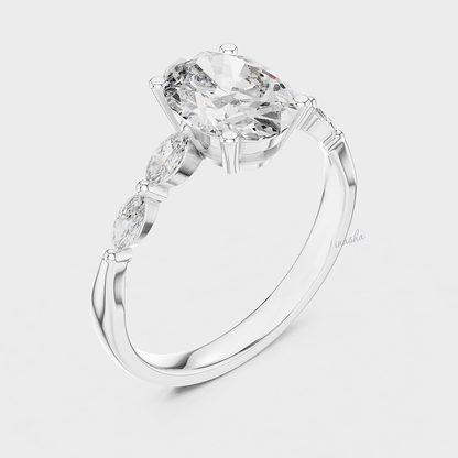Premium Lab Grown Diamond Ring in  White Gold