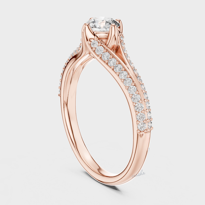 rose gold lab grown diamond engagement ring