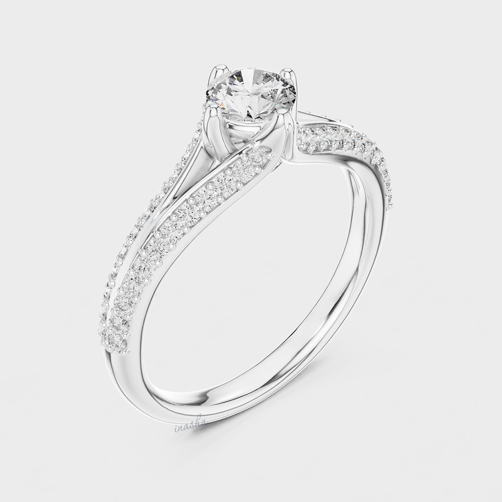 white gold lab grown diamond engagement ring