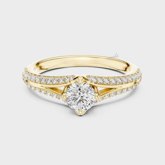 yellow gold lab grown diamond engagement ring