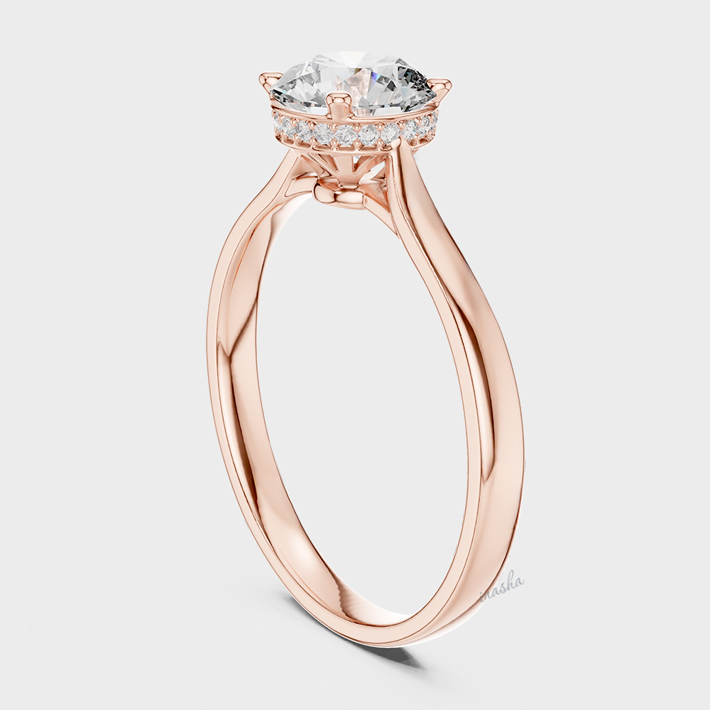 ethical lab grown diamond engagement ring halo