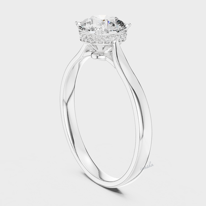 white gold hidden halo lab grown diamond ring