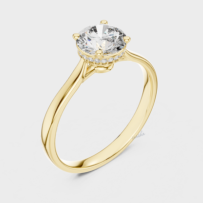 hidden halo lab grown diamond engagement ring