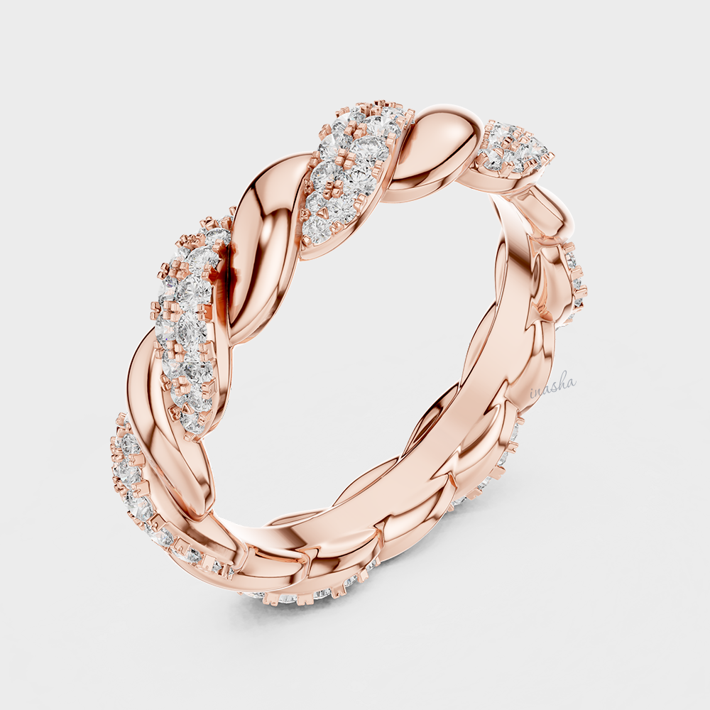 Elegant lab grown diamond band close view