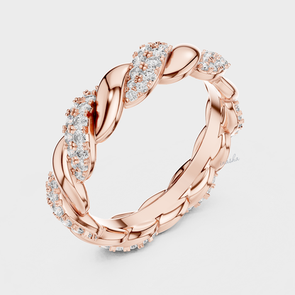 Elegant lab grown diamond band close view