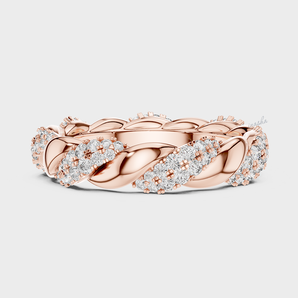 Rose gold lab grown diamond band