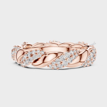 Rose gold lab grown diamond band
