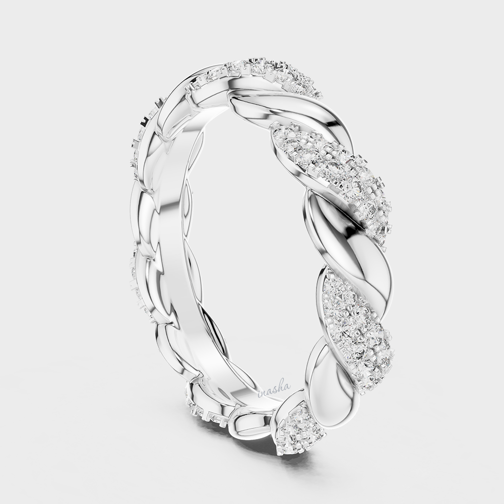 White gold lab grown diamond band