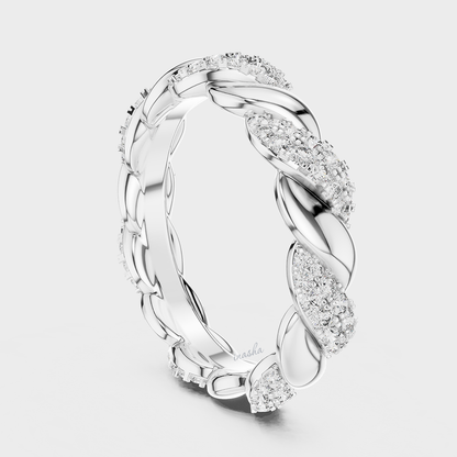 White gold lab grown diamond band