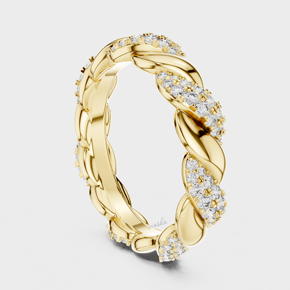 Lab grown diamond band 0.66 carat round cut