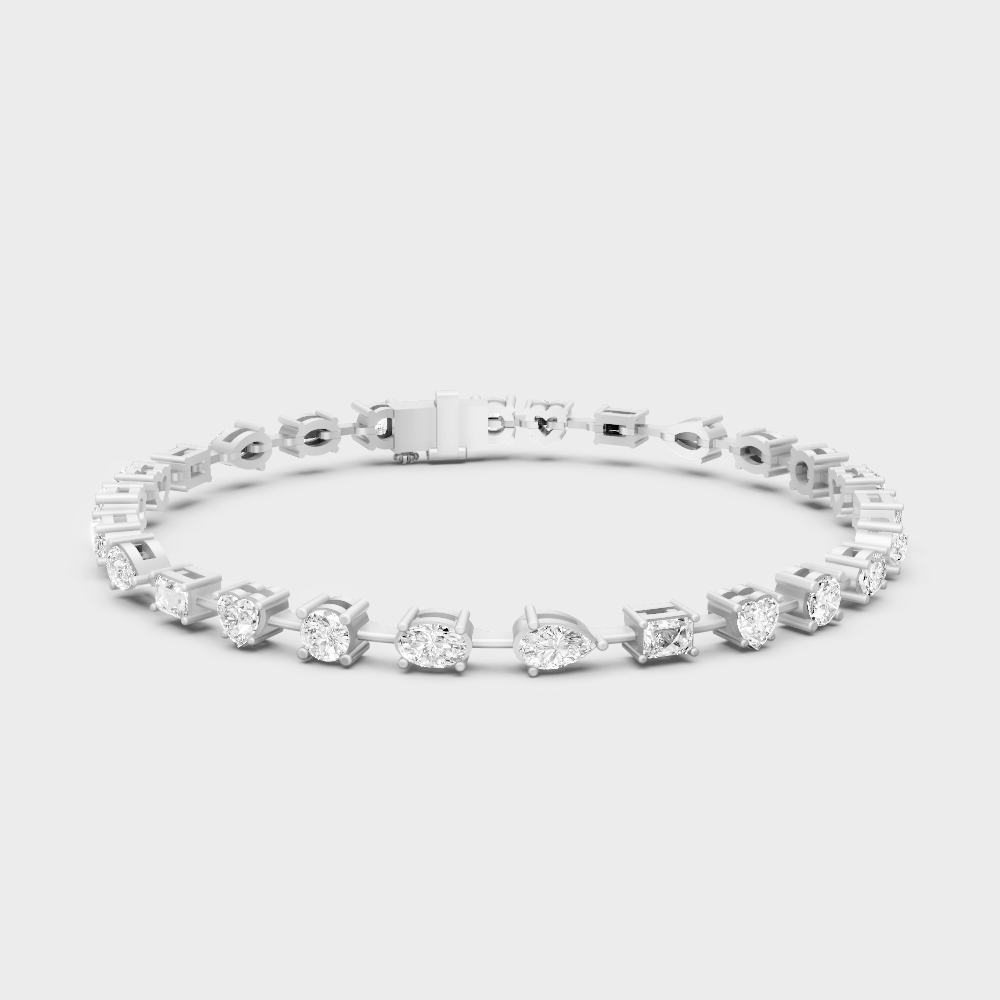 3.99 Ct Multi-Shape Diamond Tennis Bracelet in