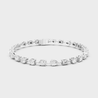 3.99 Ct Multi-Shape Diamond Tennis Bracelet in