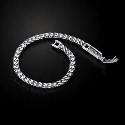 Men’s platinum Miami Cuban hollow link bracelet