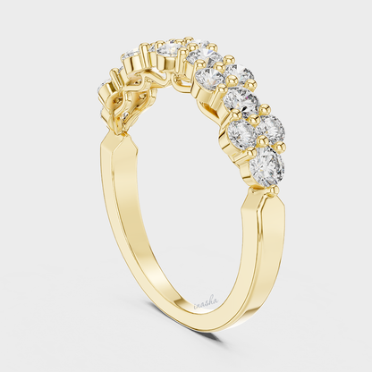 Lab grown diamond band 0.93 carat round cut