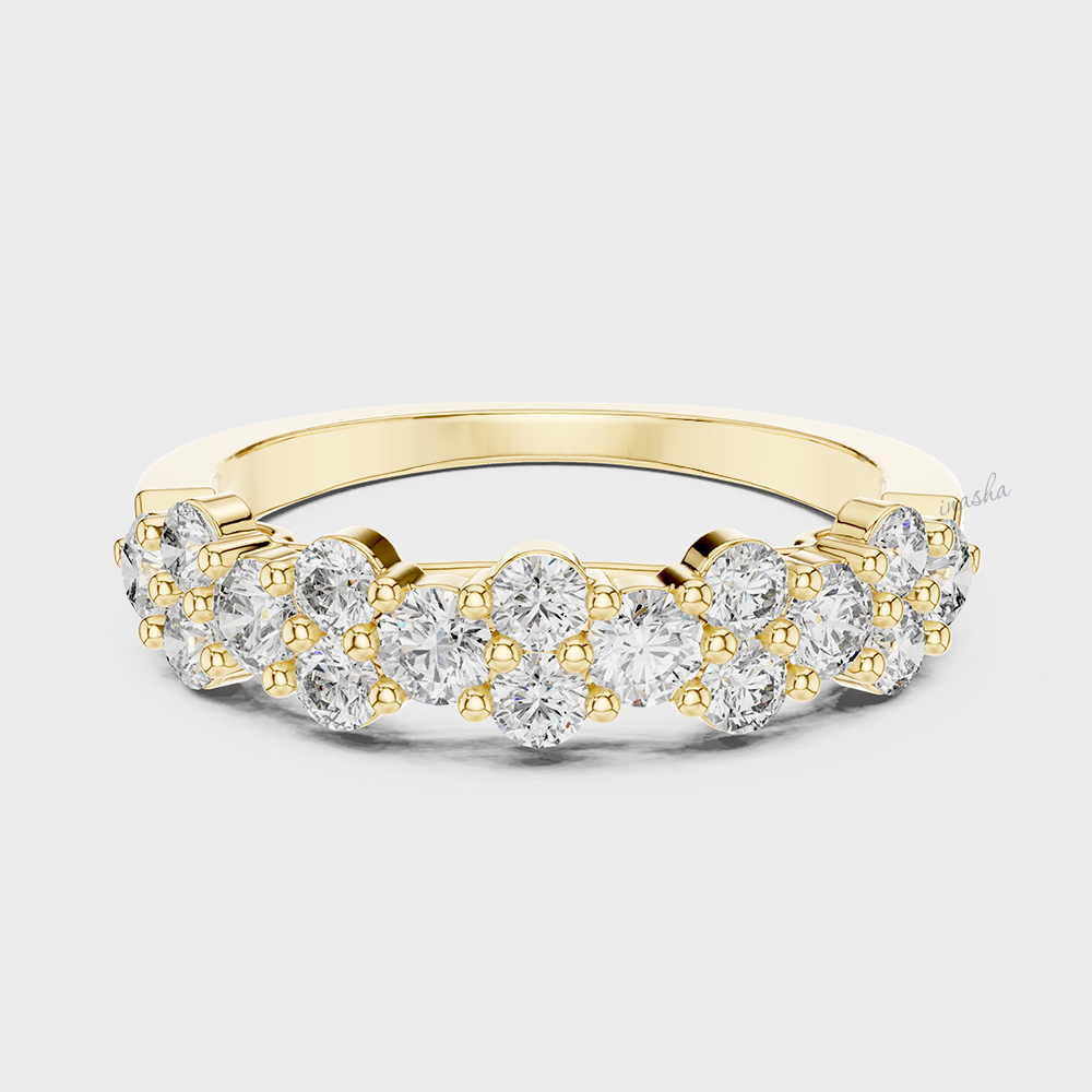 Yellow gold lab grown diamond band
