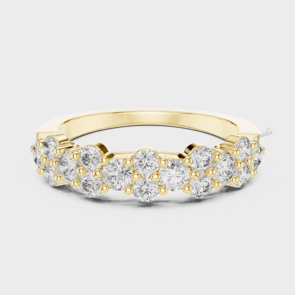 Yellow gold lab grown diamond band