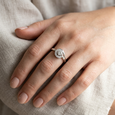 Round-Cut Lab Diamond Ring in White Gold