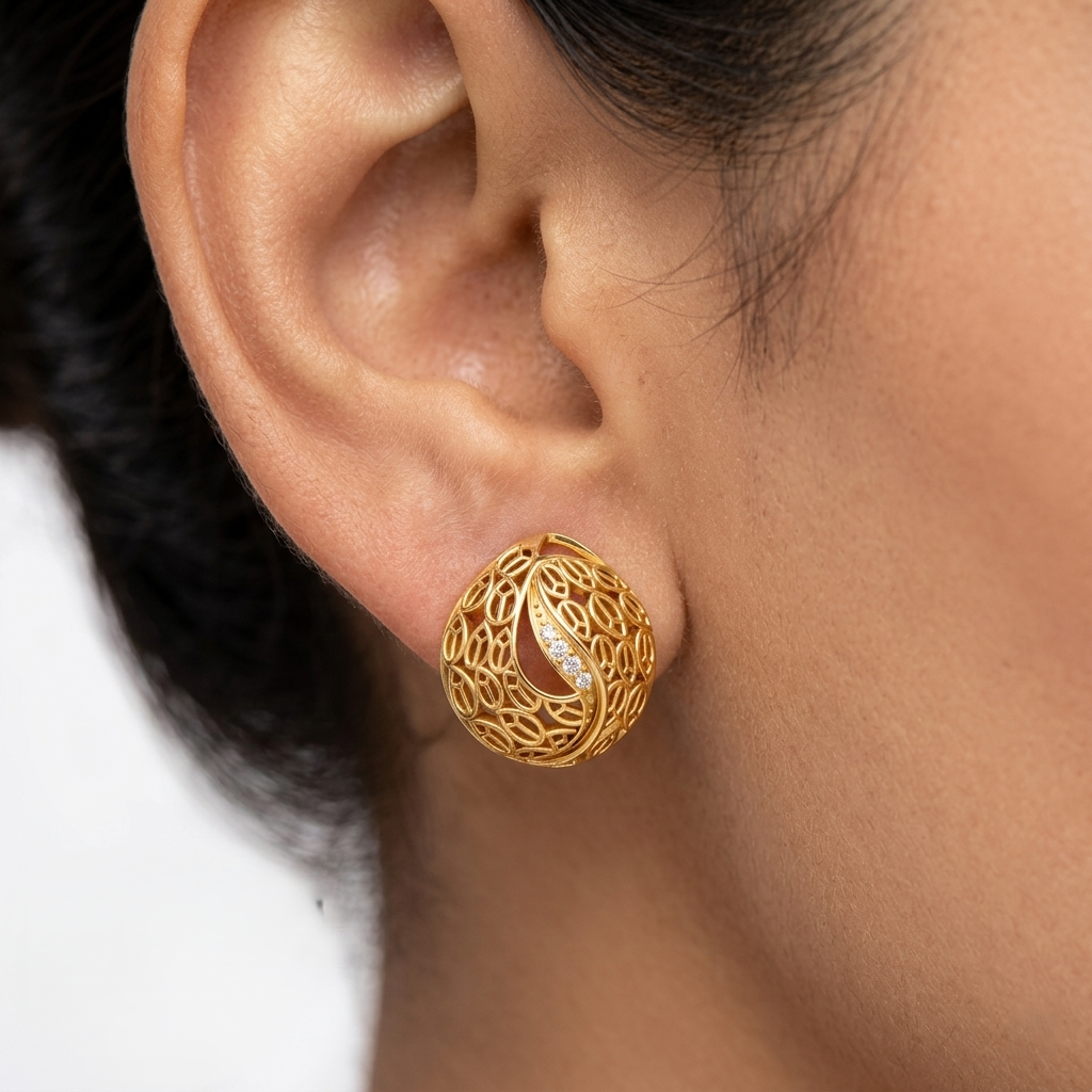 0.06 ct total lab-grown round diamond stud earrings (0.03 ct each), featuring GLI-certified diamonds, crafted in hallmarked 9K, 14K, 18K yellow, white, or rose gold, or 950 platinum—ethical luxury jewelry.