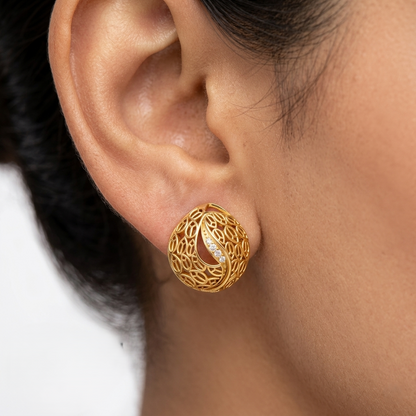 0.06 ct total lab-grown round diamond stud earrings (0.03 ct each), featuring GLI-certified diamonds, crafted in hallmarked 9K, 14K, 18K yellow, white, or rose gold, or 950 platinum—ethical luxury jewelry.