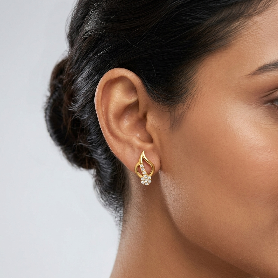 0.20 Ct total lab-grown round diamond stud earrings (0.10 Ct each), GLI certified, set in hallmarked 9K, 14K, 18K gold or 950 platinum, designed for ethical, brilliant luxury.