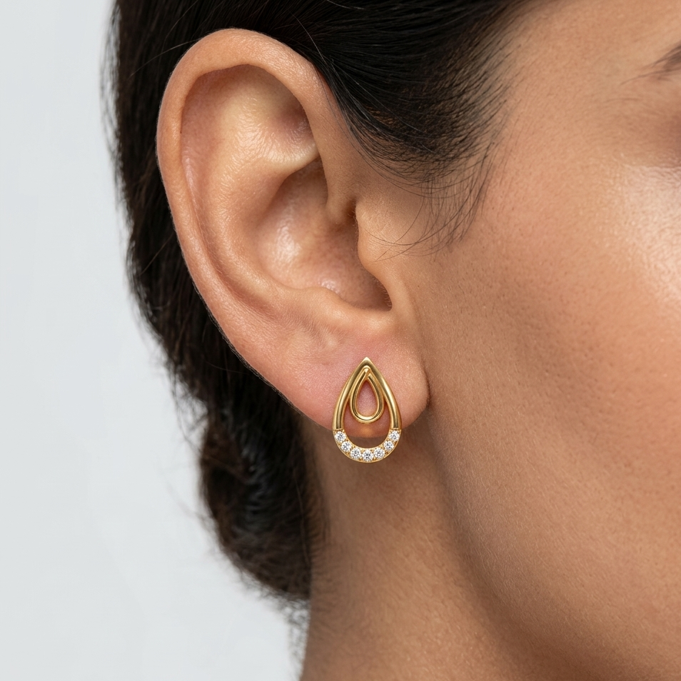 GLI-certified 0.76 carat lab-grown round diamond stud earrings (0.38 ct each) set in hallmarked 9K, 14K, or 18K yellow, white, or rose gold, or 950 platinum—ethical, brilliant luxury fine jewelry.