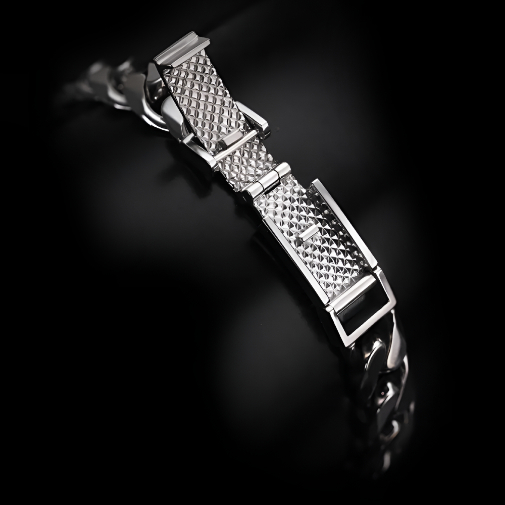 Luxury platinum 950 Miami double Cuban chain bracelet