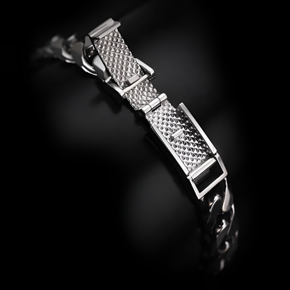 Luxury platinum 950 Miami double Cuban chain bracelet