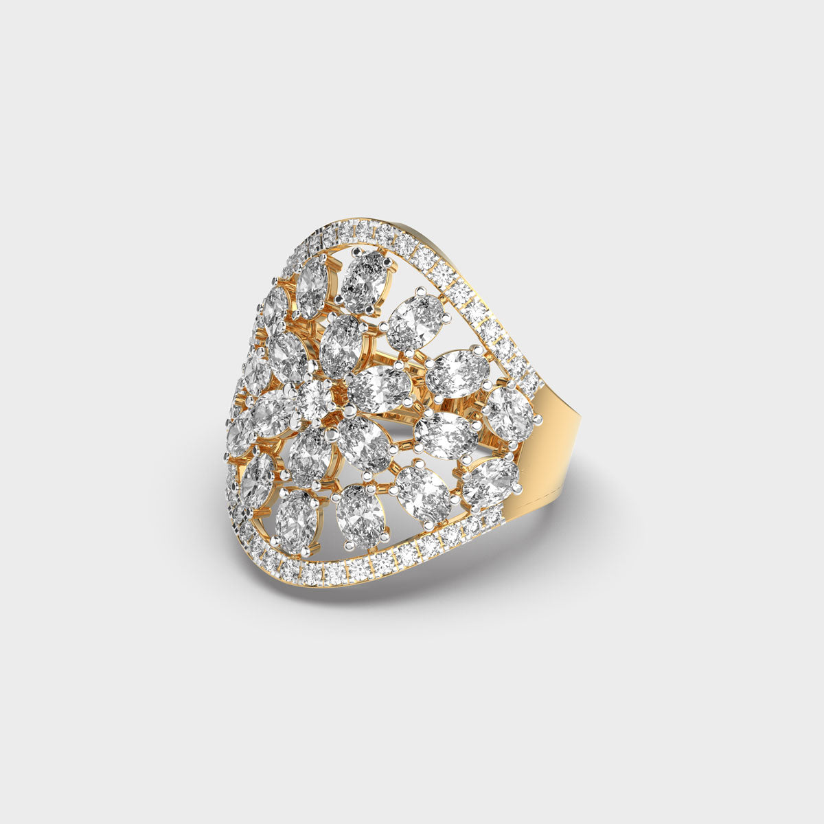 yellow gold oval diamond cocktail ring for a luxurious and ethical statement